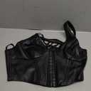 Benfoly Women's Y2K Leather Halter Top Backless Corset Bustier Top Lace Up Sexy Going Out Crop Tank Halter Neck Party Club. Size L