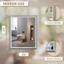 SMIROR Brushed Silver Bathroom Mirror for Over Sink, 20x 24 Metal Thick Framed Rectangle Vanity Mirror for Wall, Right Angle Corner, Anti-Rust, Horizontally or Vertically Mounted
