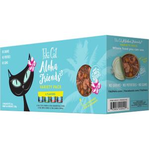 Tiki Cat Aloha Friends Variety Pack, Seafood Flavors with Pumpkin, Wet, High-Protein & High-Moisture Cat Food, For All Life Stages, 3 oz. Cans (Pack of 12), BBD:  NOV/2028