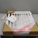 Metal Freestanding Dog Gates with Door for Outdoor Indoor,80'' Extra Wide 24'' Tall Free Standing Dog Gate for Doorways,Large Openings,Deck,Yard,Porch,Foldable Safety Pet Fence(White,4 Panels)