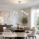 Bagood 8-Light Mid-Century Modern Nickel Sputnik Chandeliers Dining Room