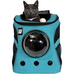 Fat Cat Backpack Carrier - Airline Approved Cat Carrier with Space Capsule Bubble for for Small Cats, Kitten - Premium Aqua Cat Carrier Backpack for Outdoor, Travel, Hiking, Pet Supplies