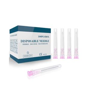 100Pcs 18Ga 1 Inch Needle Luer Lock Lab Accessories, Sterile Individual Package for Scientific Measuring, Refilling Inks