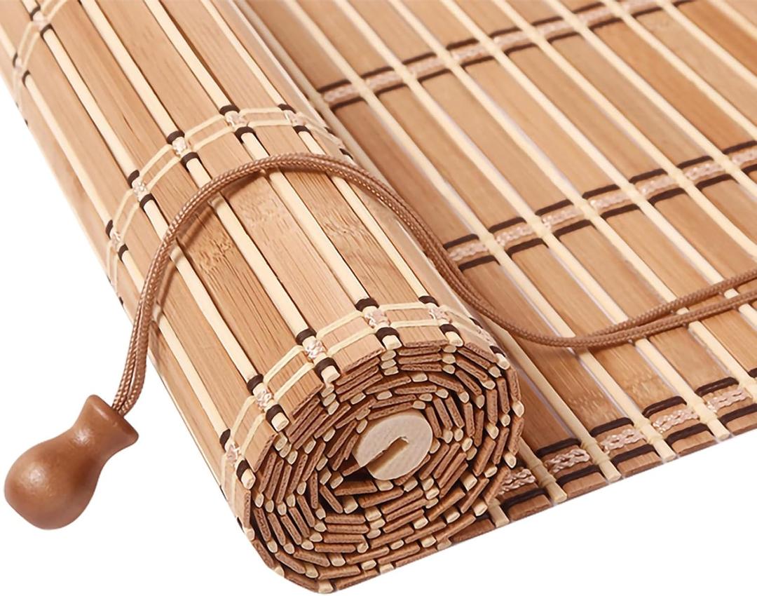 HIAPES Bamboo Blinds for Interior Window, Bamboo Shades for Indoor Windows, Custom Size, Easy Install Roller Shades for Indoor Window and Outdoor Patio