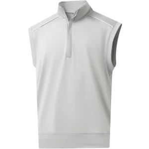 M MAELREG Golf Vests For Men Dry Fit Lightweight Moisture Wicking Performance Sports Breathable Golf 1/4 Zip Pullover Men (Large, Taupe)
