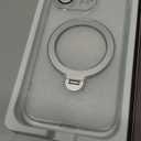 Compatible with iPhone 15 Pro Case with 360 Spin Magnetic Ring Stand [Compatible with Mag-Safe] Full Camera Lens Protector Plating Clear Phone Case for iPhone 15 Pro 6.1", Clear