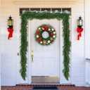 6FT Christmas Garland Set of 2  Lifelike Norfolk Pine Garland for Holiday Decor, Perfect for Mantels, Staircases, Doorways, Indoor/Outdoor Decorations