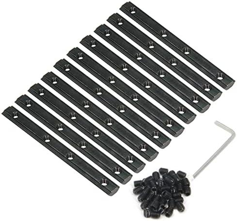 Zeberoxyz 10pcs Black Straight Line Connector Length 3.9inch Joint Bracket with M5 Screws for 2020 Series T Slot 6mm Aluminum Extrusion Profile (2020 Series Straight Brackets-Black)