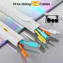212.6in Cord Hider Wall, Cord Covers for 2-3 Wires on Wall, Paintable Cable Hider Raceway, Easier Set-up Wire Hider Wire Covers for Cords on Wall, Self-Adhesive Cable Cover, W0.95 H0.55in, White