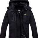 wantdo Women's Mountain Waterproof Ski Jacket Windproof Rain Jacket Winter Warm Hooded Coat (Medium, Black)