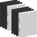 Improvedhand AP1512HH Replacement Filter for Coway Airmega 200m series AP1512HH AP1518R AP1519P, 2 Pack H13 True High Efficiency Filter & 6 Pack Activated Carbon PreFilter, Replace Part # 3304899