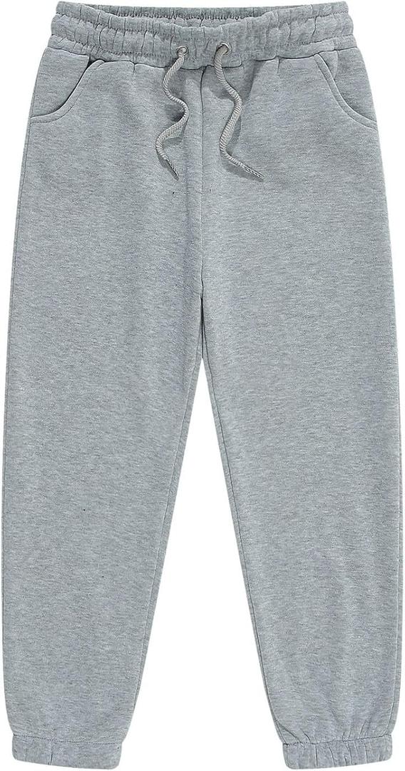 Girls Boys Sweatpants Toddler Kids Solid Drawstring Elastic Waist Joggers  160