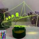 3D Ship Night Light Optical Illusion Led Lamp with 16 Colors Changing Birthday Xmas Gift for Boys and Girls Kids Children Room Decor
