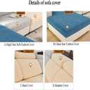 Stretch Sofa Covers for Cushion Couch,Universal Wear Resistant Slipcover with Elastic Bottom,Magic Couch Cover Furniture Protector,Anti-Slip L Shape Sofa Cover,Headrest Cover,Weave-Mustard yellow