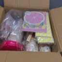 208 Pcs Pink Lemonade Stand Supplies Kit Include 1 Gallon Plastic Drink Dispenser, Pink Yellow Lemonade Banner, 100 Cups with Straws, Waterproof Apron, Blackboard for Summer Lemon Stand Party Decor