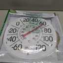 Springfield Indoor Outdoor Big and Bold Thermometer with Mounting Bracket, Easy to Read Numbers for Patio, Pool, and Indoor Areas, 13.25-Inch, White