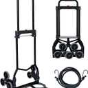 Stair Climbing Dolly,330 LB Capacity Stair Dolly Climber Heavy Duty with Telescoping Handle and 6 Wheels,Stair Climbing Hand Truck for Stairs,Moving (Black)