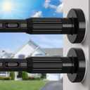 MEXAU 2 Pack Black Tension Curtain Rods for Windows 41-126 Inch Heavy Duty Tension Rod Adjustable Curtain Rods No Drilling for Bathroom Living Room Outdoor Patio Hold Up Blackout Curtains and Non Slip