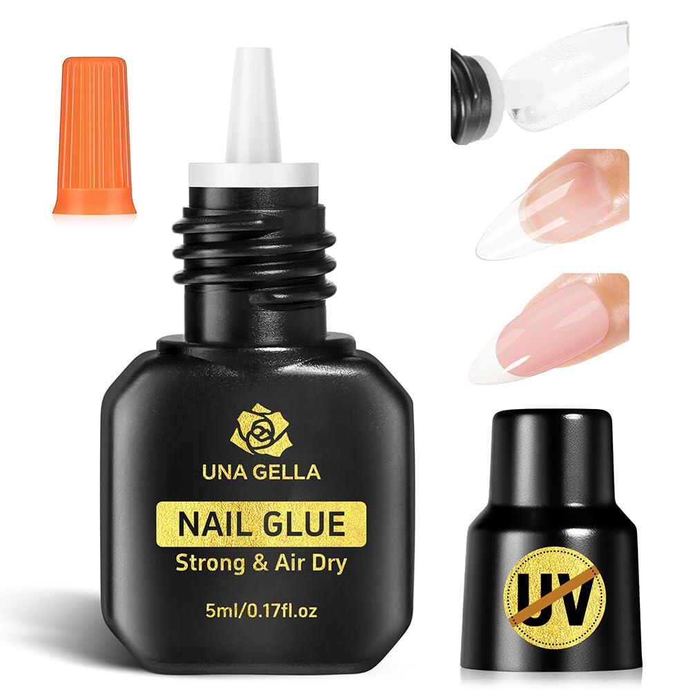 UNA GELLA Quick Drying Super Nail Glue for Press On Nails, Acrylic Nails & Nail Tips No Lamp Need Press On Nails Glue Drip Use with Opener5ML Long Lasting for DIY Nail Art (Z-Super Nail Glue*1pcs)