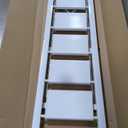 GameGem 6 Step Ladder for 12 Feet High Ceiling, Lightweight Aluminum Folding Step Stool with Convenient Handgrip, Stepladders with Anti-Slip and Wide Pedal for Home Use Space Saving - White