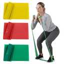 THERABAND Resistance Bands Set, Beginner Kit, Yellow, Red, Green, Latex Elastic Bands for Exercise & Physical Therapy, Strength Training Bands for Upper & Lower Body Fitness