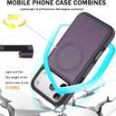 for iPhone 17 pro max Wallet Case, 2-in-1 Detachable Phone Case, Card Holder RFID Blocking, Fashionable Faux Leather Card Slot & Folding Design (Purple)
