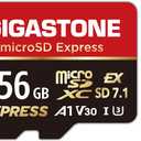 Designed for Switch 2 GIGASTONE 256GB microSD Express, MicroSDXC Express Memory Card SD 7.1 Speed up to R/W 880/650MB/s Compatible with Switch 2, Professional Camera, A1 V30 U3, with SD Adapter