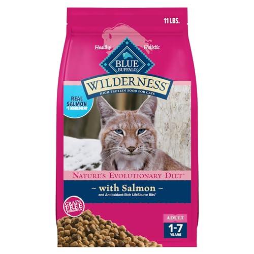 Blue Buffalo Wilderness Natural High Protein, Grain Free Dry Food for Adult Cats, Salmon, 11-lb Bag By 2026 SEP 05
