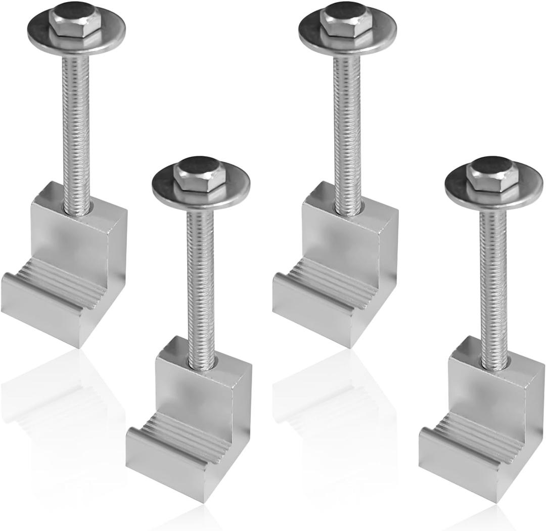 4PCS Truck Tool Box Mounting Kit with Box Anchor, Truck Bed Accessories & Tool Box Accessories - Heavy-Duty Hardware for Securely Mounting Tool Boxes on Pickup Truck Beds(Silver)