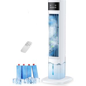 Portable Air Conditioners for Room, 3-in-1 Evaporative Air Cooler, Fast Cooling Portable AC Unit/24H Timer, Remote Oscillating Tower Fan, 4 Modes 3 Speeds, Quiet Swamp Cooler for Bedroom Office
