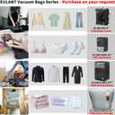 2 Pack Reusable Vacuum Bags for Travel,Waterproof Professional IP67 Zipper Reusable Vacuum Compression Bags,Space Saver Bags for Suitcases Backpack(No Pump)