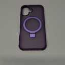 Magnetic Compatible with iPhone 17 Case with Stand [Military Grade Drop Tested][Compatible with Magnet] Ring Translucent Slim Hard Back Soft Edge, Purple