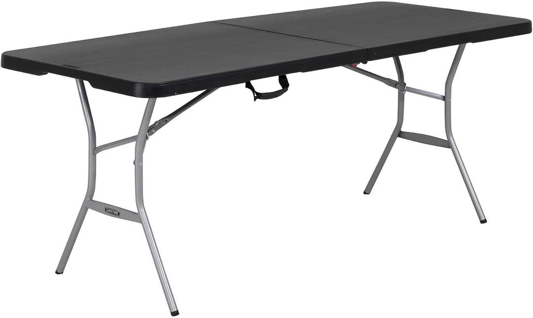 LIFETIME 6-Foot Fold in Half Table, Light Commercial, Black