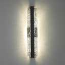 Modern Crystal Wall Sconce, 24 Inch Hardwired Wall Lamp, 4000K Dimmable Black Sconce Wall Lights Indoor Wall Mount, 34W Wall Light Fixtures for Bathroom Vanity Light, Porch, Washroom