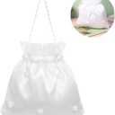 2 x BESPORTBLE Satin Bridal Wedding Money Bag,White Bridal Bridesmaid Wrought Decorative Clutch Bag Showers Pouch Bag for Wedding Party Favors