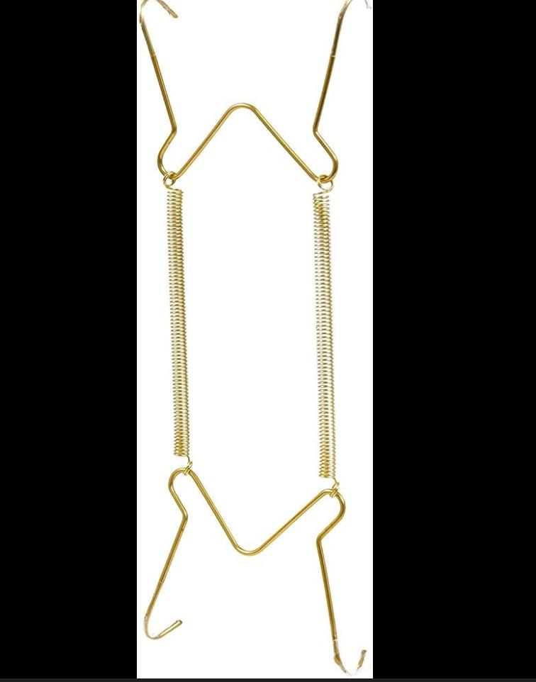 MroMax Plate Hanger 12.01" W Type Stainless Steel Plate Hangers Invisible Wall Hooks for Walls Compatible Decorative Plates Hooks Dish Display Holder Golden 8PCS