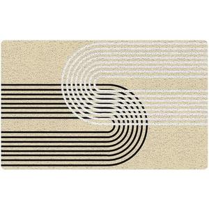 RYYCDOI Abstract Minimalist Boho Door Mat, Mid Century Modern Boho Neutral Sun Rainbow Arch Line Art Welcome Mats Doormat for Front Door Porch Indoor Outside Entrance Entryway, 17x30 Inch