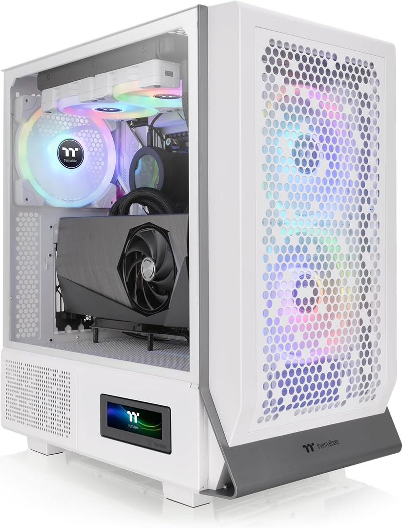 Thermaltake Ceres 300 TG ARGB Snow E-ATX Motherboard Air Flow Oriented Middle Tower PC Case CA-1Y2-00M6WN-00 CS8725