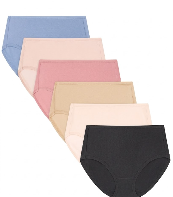 Mirofiber Stretch Women's Panties, 6 Pieces, Size L