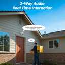 2K Cameras for Home Security-2.4G WiFi Outdoor Camera Wireless Solar/Battery Powered with solar panel, 360 Viewing, AI Human Detection, Color Night Vision, with SD Storage, Works with Alexa(2 Pack)