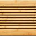 RoyalHouse Large Premium Natural Bamboo Bread Cutting Board with Crumb Tray, Bread Serving Tray for Kitchen