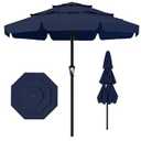 AreShark 11FT 3-Tiers Patio Umbrella with Valance, Outdoor with Crank, Large Outdoor Market Umbrellas Vented with 8 Sturdy Ribs, Patio Table Umbrellas for Garden, Deck, Backyard, Pool, Navy