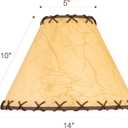 Wellmet Set of 2 Round Parchment Lampshade, 5"x 14"x 9" Replacement Lampshade, No Assembly Required, Classic Modern Lamp Shade for Table Lamp, Bedside Lamp, Floor Lamp, Fabric Lampshade, Spider Fitter