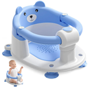 Baby Bath Seat for Babies 6 Months & up, NonSlip Toddler Bath Seats for Babies Sitting Up, Safe Infant & Newborn Bathtub Chair with 4 Suction Cups & Soft Cushion for Shower,Blue
