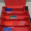 Card Storage Box for Trading Cards, 1800+ PU Leather Commander Card Deck Case, Magnetic Closure Card Holder Fits for Magic Game Cards(Black&red)