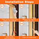 Black Rubber Weather Stripping Door Seal Strip, D Shape Door Weather Seal Strip, Self-Adhesive Soundproofing Frame Insulation Tape for Doors Frame/Window Seal,Blocks Cold Drafts Noise