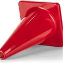 Champion Sports High Visibility Flexible Vinyl Cones for Sports Training, Agility Drills, Field & Gym Marking Sets (Red)
