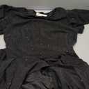 BeryLove Women Sequin Formal Party Dress Flutter Short Sleeve Wedding Cocktail Long Evening Dress (Small, Black)