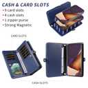 Phone Case for Samsung Galaxy S20 FE 5G 6.5 inch Zipper Wallet Cell Cover Screen Protector Crossbody Strap Bling Flip Credit Card Holder S 20 EF UW S20FE5G S20FE 20S S2O Fan Edition Women, Dark Blue