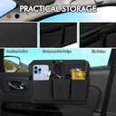 wuyaoyao Car Window Armrest Storage Box, Leather Automotive Door Side Storage Bag & Elbow Rest Pad, Multifunctional Vehicle Door Arm Rest Pad with Pockets, Universal Interior Car Accessories (Black)